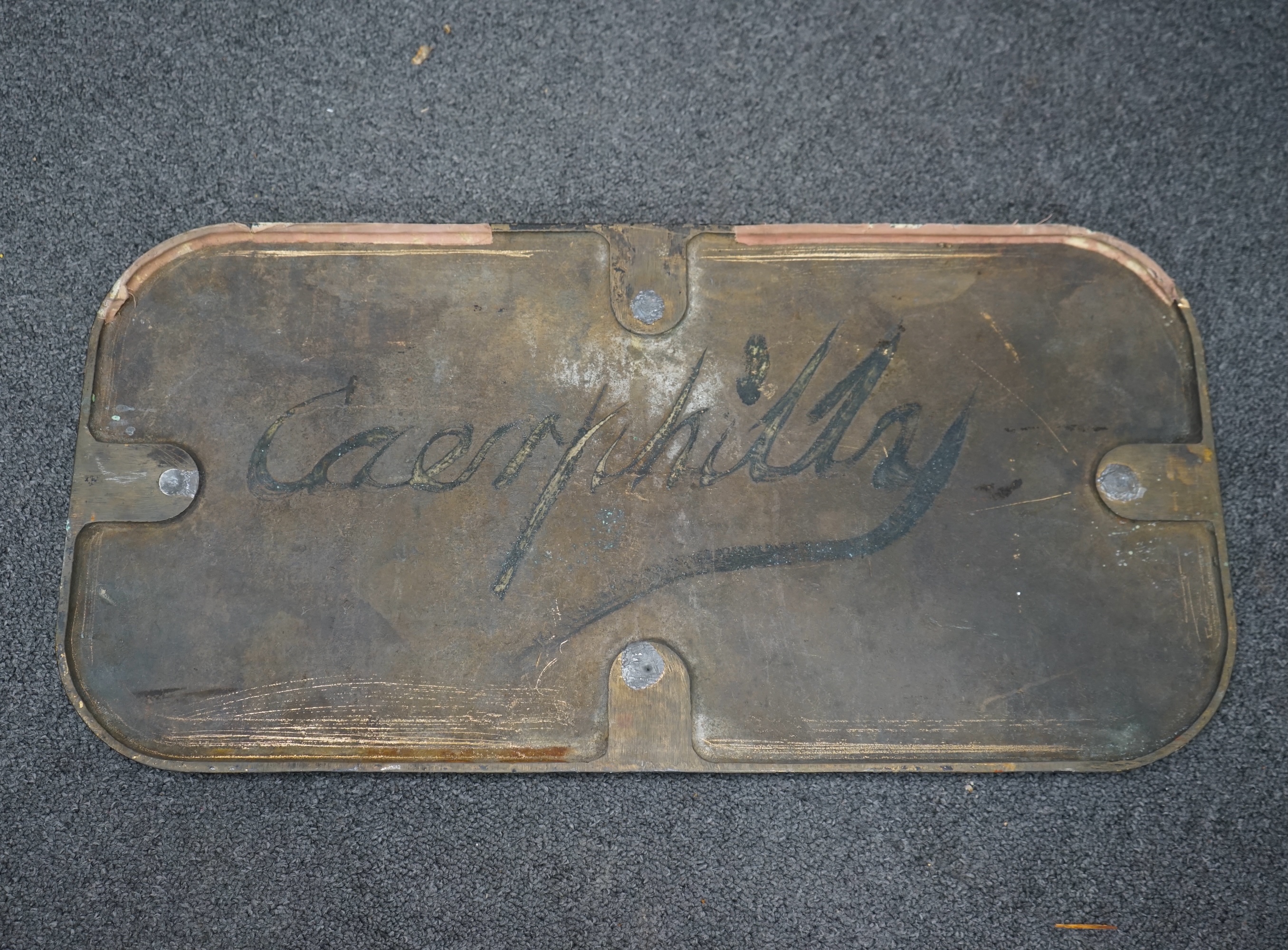 A cast iron GWR locomotive cab side number plate for an 0-6-2T locomotive, 435, built by Robert Stephenson & Co. for the Brecon & Merthyr Railway (No.49), numbered 1668 by GWR, and withdrawn by BR in 1954, dimensions; 59